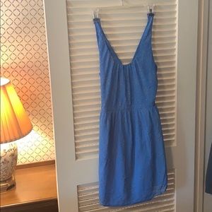 Madewell dress size 6, blue with pink flower buds.